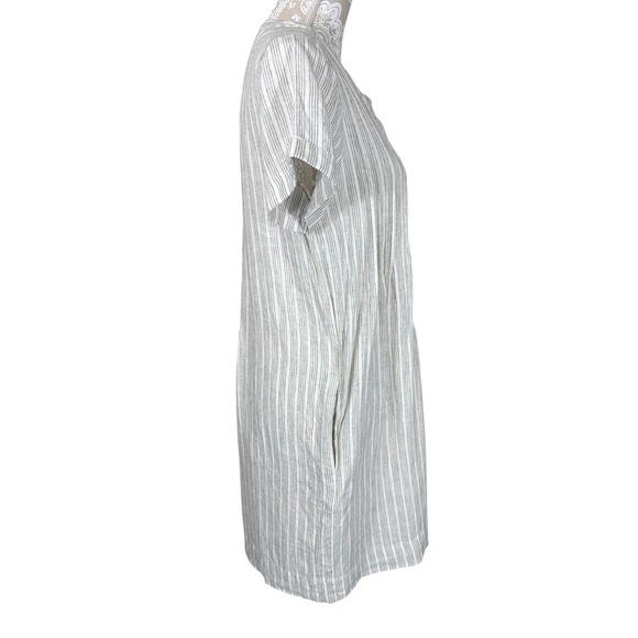 Faherty Striped Linen Blend Shift Dress Short Sleeve Button Down Casual‎ Small - Picture 3 of 10